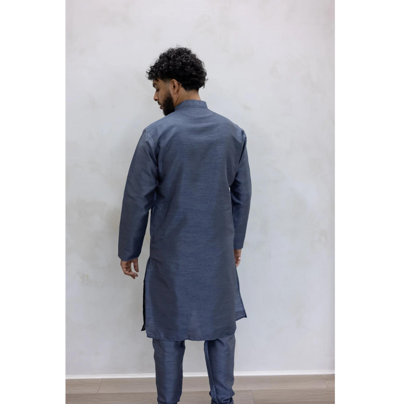 Sale Two Piece Suit Straight Fit Kurta - Grey