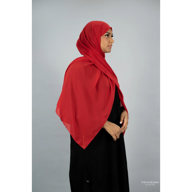 Chiffon Hijab (Ruby Red)