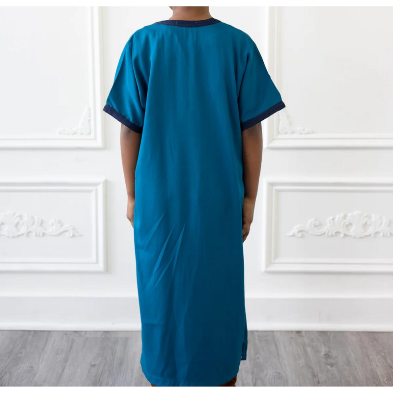 Kids Moroccan Short Sleeve Turquoise