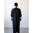 Moroccan 3/4 Sleeve Thobe (Charcoal Black)