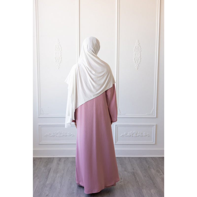 Glam Abaya Floral Embellished sleeve - Pink Rose