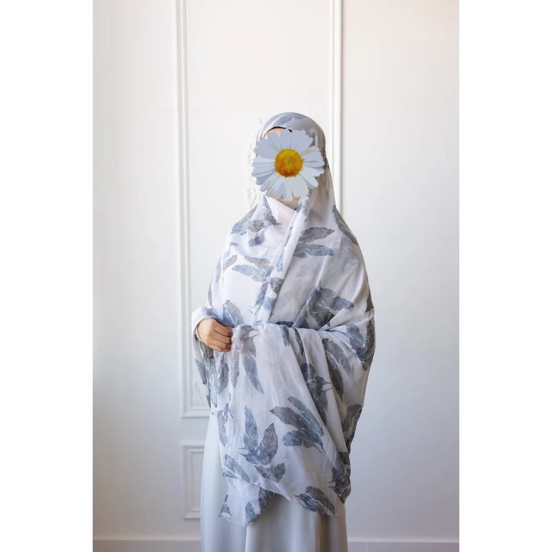 SOLD OUT Printed Chiffon Hijab (Indigo)