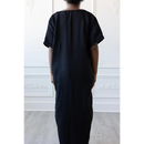 Moroccan Short Sleeve Kids-Boys Thobe  (Black)