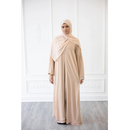 SALE Chiffon Layered Glam Abaya (Vanilla Blush) *Sleeve Varies