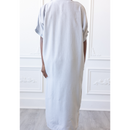 Moroccan Short Sleeve Kids-Boys Thobe (Pastel Grey)