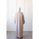 Linen Embroidered Vine Design (Oat)