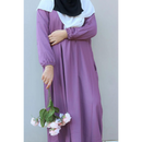 Golden Zipper Abaya with Matching Pockets - Dusty Pink (C44)