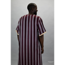 Moroccan Striped Thobe (Maroon)