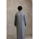 Saudi Collared Thobe Jubbah - MC Cotton Blend (Shadow Grey)