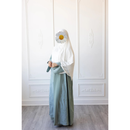 Linen Embroidered Vine Design (Seafoam)