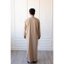 Saudi Collared Thobe Jubbah MC Cotton Blend (Sepia)