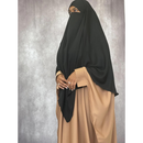 Two in One Niqab Khimar - Black