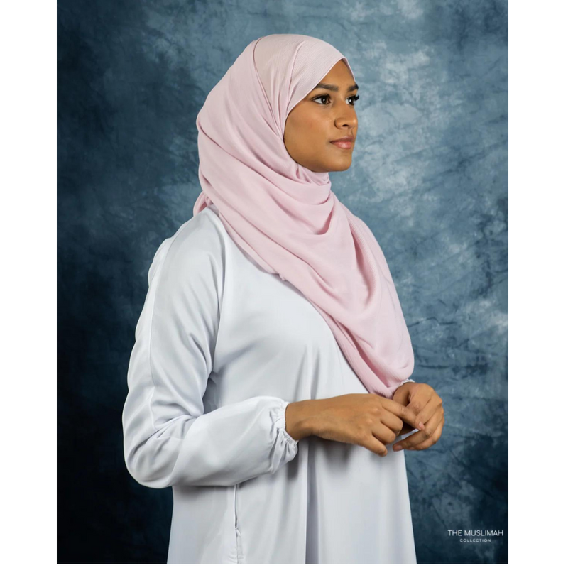 Petal Pink Silk Crinkle Chiffon Hijab