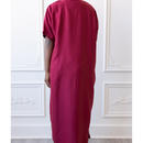 Moroccan Short Sleeve Kids-Boys Thobe (Cranberry Red)