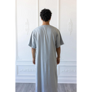 Moroccan Short Sleeve Thobe (Wolf Grey)