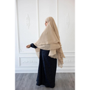 Chiffon Three Layered Princess Khimar (Buff Ivory)