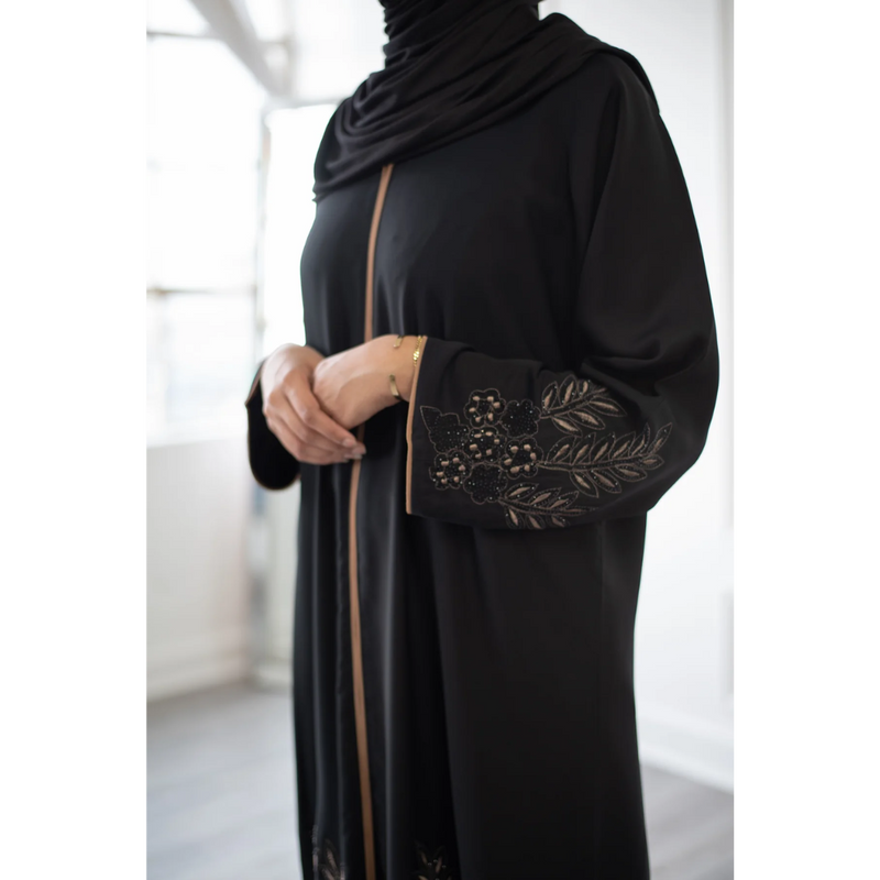 Eid Abaya (Black Floral)