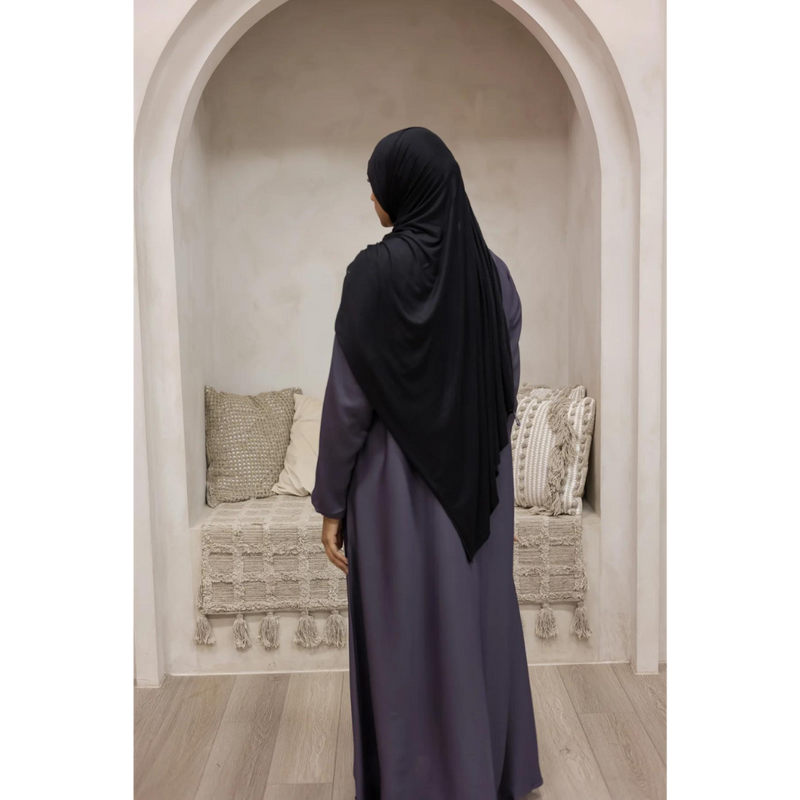 Sawda Textured Crepe Abaya English Violet