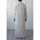 SAMPLE SALE Saudi Collared Thobe - (Parchment Cream)- 08