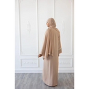 Chiffon Layered Glam Abaya (French Vanilla)