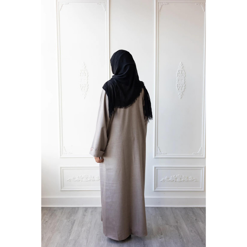 Luxury Linen Abaya (Clay)