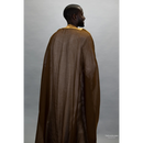 Embroidered Thobe Overcoat Arab Bisht Cloak Coffee Brown