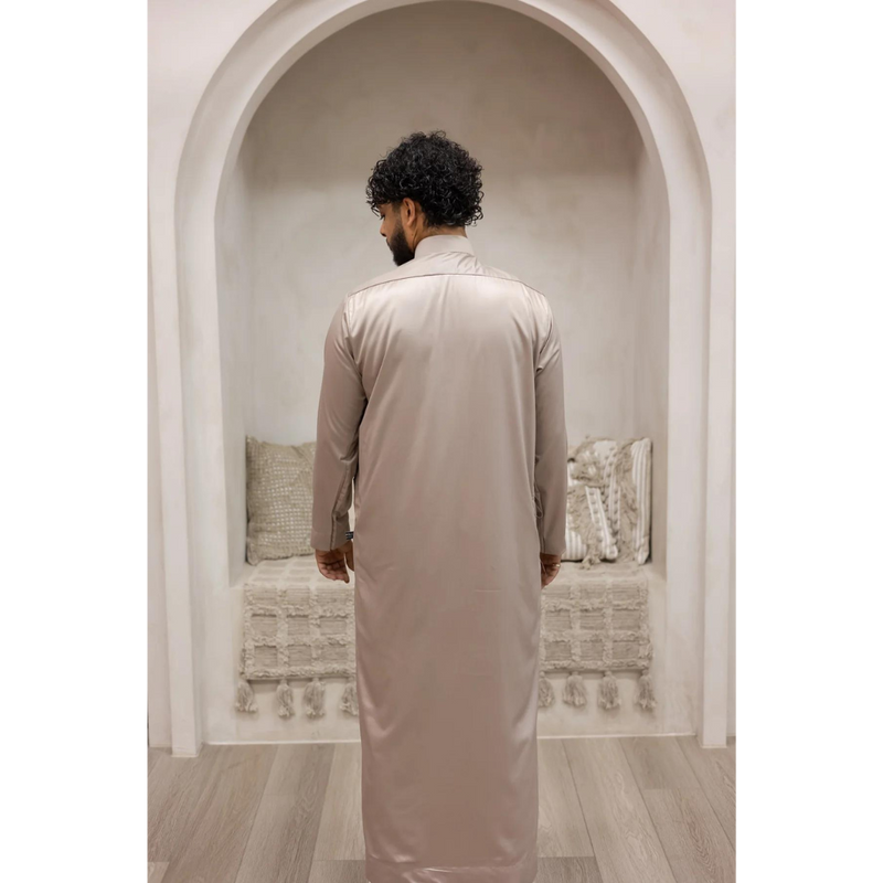 Saudi Collared Thobe (Golden Sand)