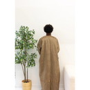 Light Brown Syrian Farwa Coat with Hoodie