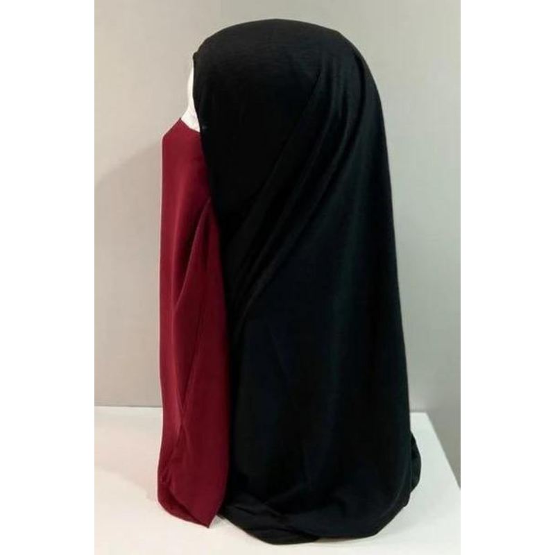 Elastic Half Niqab (Luxury Maroon)