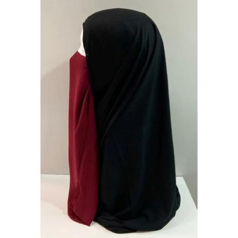 Luxury Maroon Elastic Half Niqab