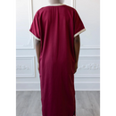 Moroccan Short Sleeve Kids-Boys Thobe (Maroon) Styles May Vary.