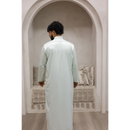 CLEARANCE SALE  Saudi Collared Thobe - (White Minty Fresh) 31
