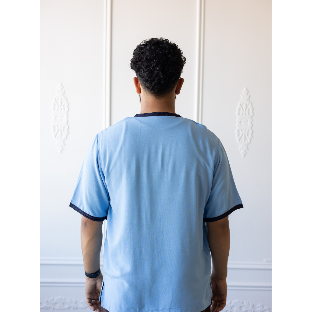 トップス MA deshabille RABAT Moroccan T-Shirt (Cloud Blue & Navy)