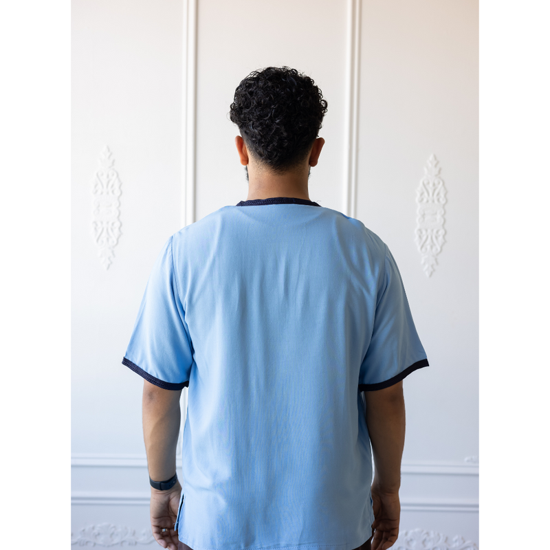 Moroccan T-Shirt (Cloud Blue & Navy)