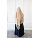 Chiffon Three Layered Princess Khimar - Vanilla Chai (C57)