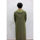 Moroccan Striped Hoodie Thobe (Forest Canopy)