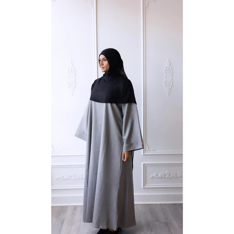 Luxury Linen Abaya (Smoke Grey)