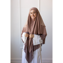 Chiffon Three Layered Princess Khimar - Ombré Cappuccino (C56)