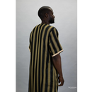 Moroccan Striped Thobe (Black and Gold)