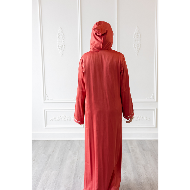 Moroccan Abaya Cherry Red