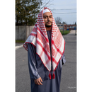 Robin Red and White Imamah/Shemagh/Keffiyyah Arab Men's Scarf