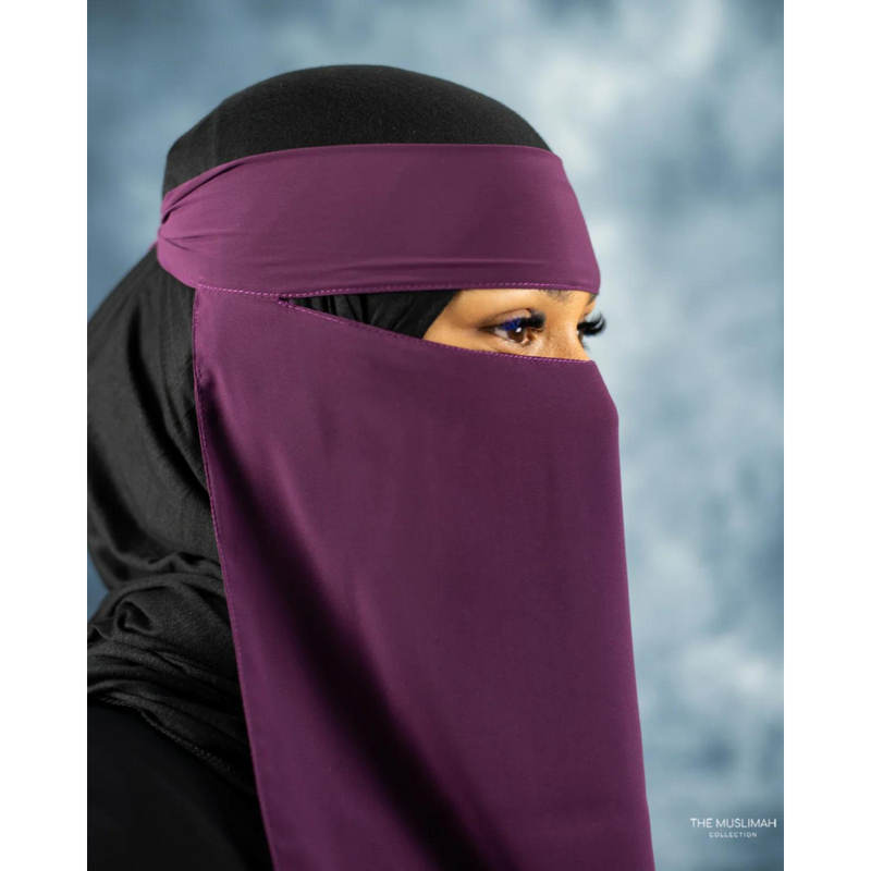 Plum Purple One Piece Single Layer Niqab