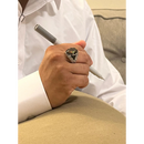 Topaz Axinite Sterling Silver Mens Islamic Ottoman Ring