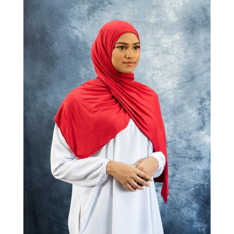 Jersey Hijab - Scarlet Red