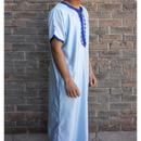 Moroccan Short Sleeve Kids-Boys Thobe (Baby Blue)