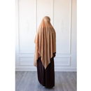 Floral Embroidered Chiffon Hijab Hand Work - Apricot