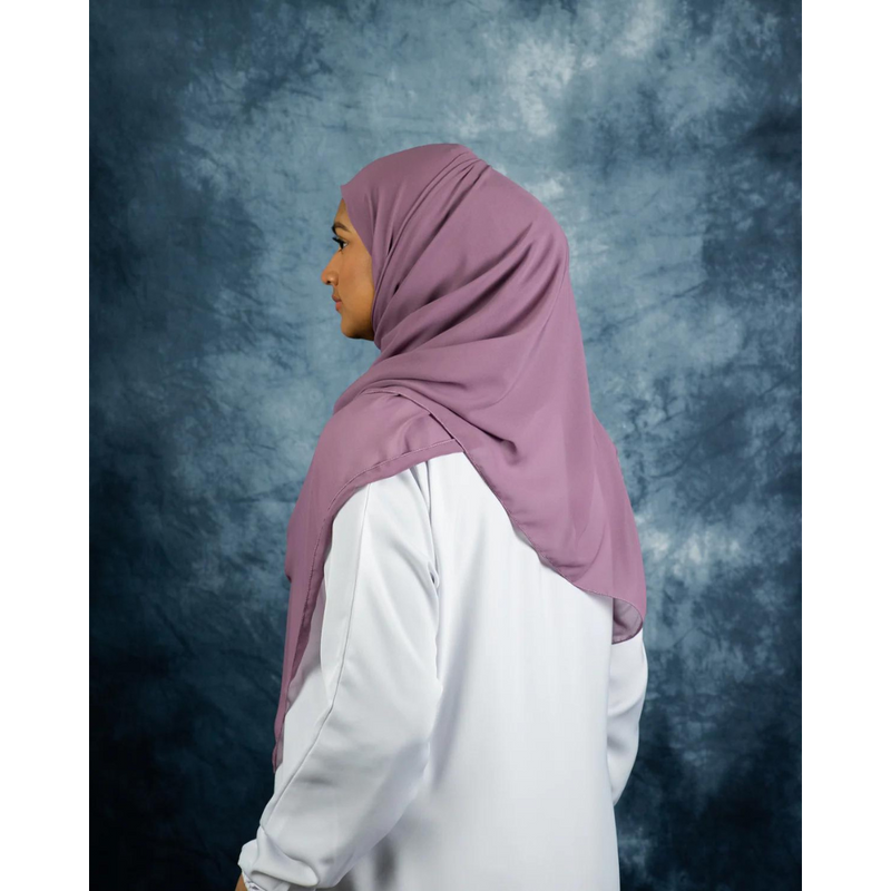 Mauve Silk Chiffon Hijab