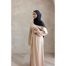 Sale Sawda Pleated Abaya with Stone Belt (Butter)