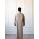 Saudi Collared Thobe Jubbah MC Cotton Blend (Ecru)