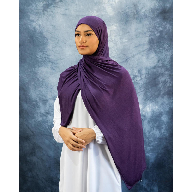 Eggplant Purple Jersey Hijab